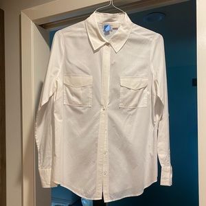 White cotton button-up blouse, size M